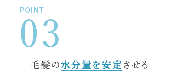 POINT03 毛髪の水分量を安定させる